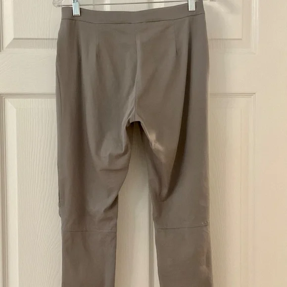 Porto San Francisco Pants Womens Size 2 Shuffle Crop Ruched Knee Gray Zip Front - Picture 2 of 4